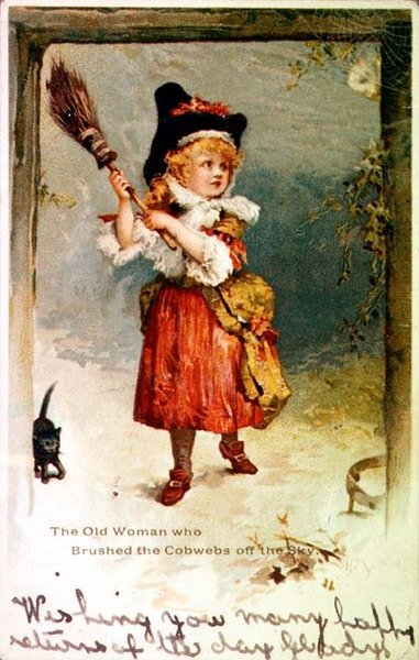 Vieille femme qui brossait les toiles d