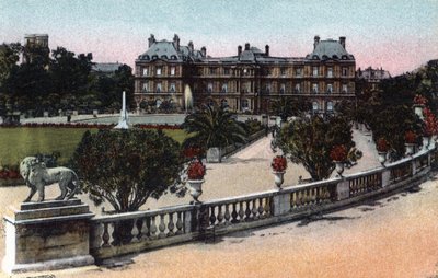 Paris : le Palais et le Jardin du Luxembourg. Photographie de 1920 dans « Album Artistique » de la ville de Paris. Collection privée. - Anonymous Anonymous