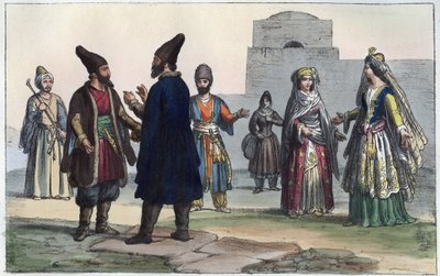 Vêtements persans au XIXe siècle (gravure de 