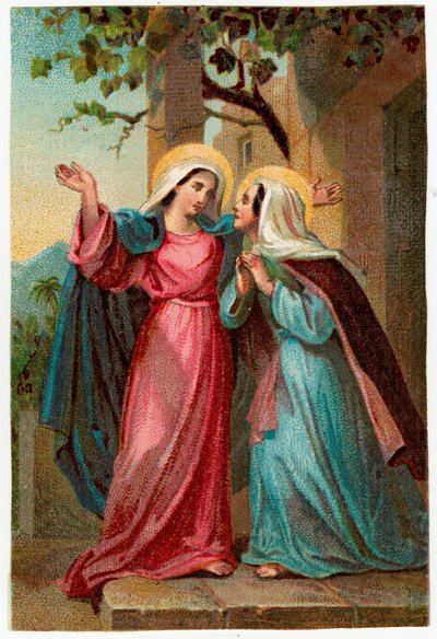 Image pieuse : La Visitation de Marie à Élisabeth - Anonymous Anonymous