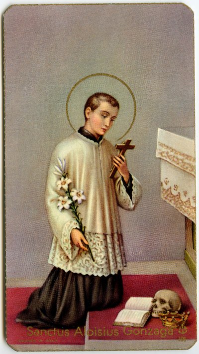 Image pieuse : Louis de Gonzague adorant la croix - Anonymous Anonymous