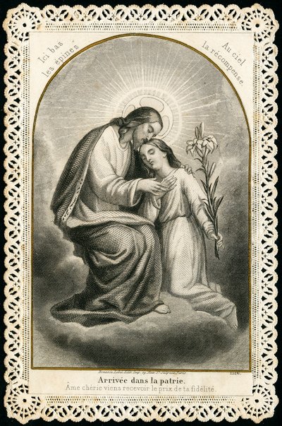 Image pieuse : Jésus recevant les âmes des fidèles (gravure) - Anonymous Anonymous