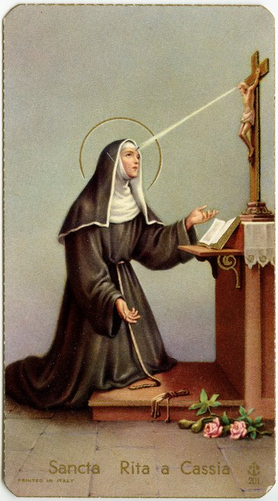 Image pieuse : Rita de Cascia pendant sa stigmatisation partielle - Anonymous Anonymous