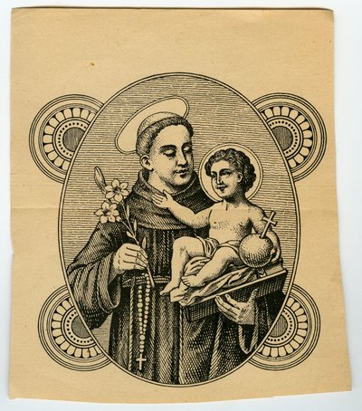 Image pieuse : Saint Antoine de Padoue (gravure) - Anonymous Anonymous