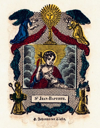 Image pieuse : Saint Jean-Baptiste. Gravure du 19e siècle Collection privée - Anonymous Anonymous