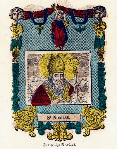 Image pieuse : Saint Nicolas. Gravure du 19e siècle Collection privée - Anonymous Anonymous