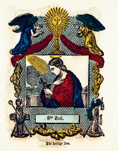 Image pieuse : Sainte Zoé. Gravure du 19e siècle. Collection privée - Anonymous Anonymous