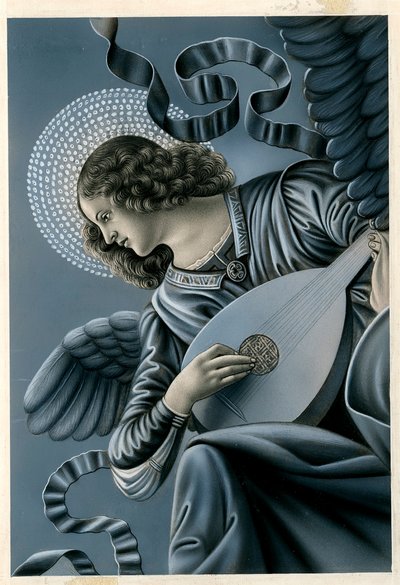 Image pieuse : un ange musicien d