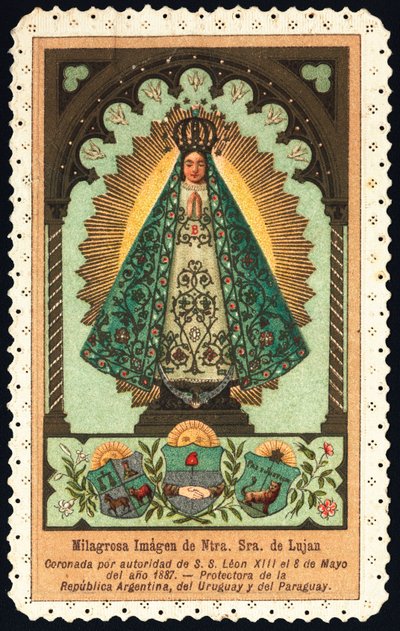 Image pieuse : Représentation de Notre-Dame de Luján, protectrice de l