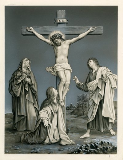 Image pieuse : la crucifixion (gravure) - Anonymous Anonymous