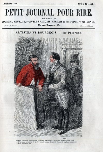 Caricature politique et sociale sous le Second Empire. « Artiste et bourgeois » : conversation entre amateur d