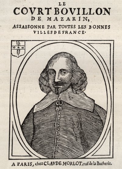 Pamphlets politiques Mazarinade (pamphlet politique sous la Fronde), image populaire contre Mazarin à propos de sa retraite à Bouillon (Le court bouillon de Mazarin). Collection privée. - Anonymous Anonymous