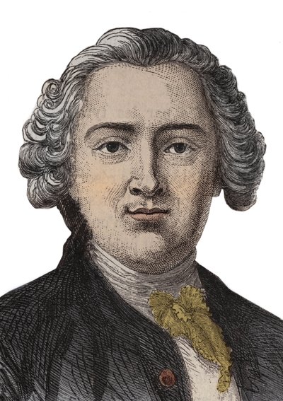 Portrait gravé de Claude Adrien Helvétius (1715-1771) philosophe anglais - gravure - Anonymous Anonymous
