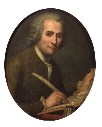 Portrait de Jean-Jacques Rousseau écrivant une partition musicale - Anonymous Anonymous