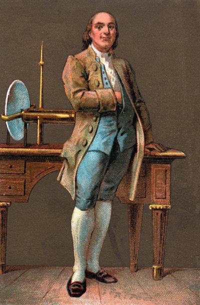 Portrait de Benjamin Franklin (1706-1790) imprimeur, éditeur, scientifique, inventeur, homme d