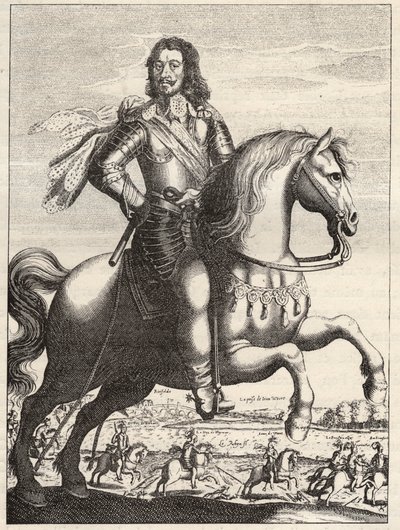 Portrait de Bernard de Saxe-Weimar (Saxe-Weimar) (1604-1639) avec la représentation de la capture de Jean de Werth par le duc Bernard et le duc de Rohan. Gravure du XVIIe siècle. Collection privée. - Anonymous Anonymous