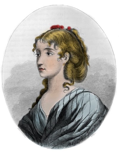 Portrait de Cécile Aimée Renault (1774-1794), révolutionnaire française - Gravure de 1863 dans « Le Livre Rouge - Histoire De L