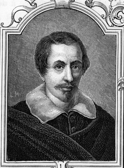Portrait de Daniele Crespi (1598-1630) peintre italien. Gravure de 1859 dans « les galeries d