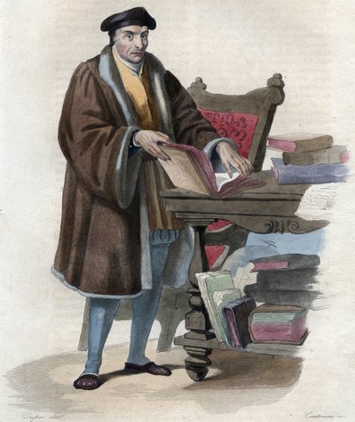 Portrait de Guillaume Budé (Budaeus) (1467-1540), érudit français. Illustration de "Le Plutarque Français" par Edmond Mennechet - Anonymous Anonymous
