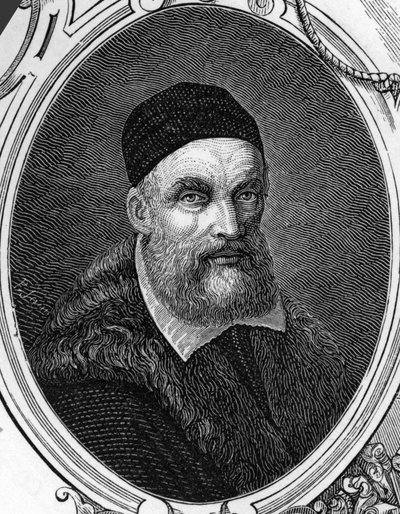 Portrait de Jacopo ou Giacomo Bassano (1518-1592) peintre italien. Gravure de 1859 dans "Les galeries d
