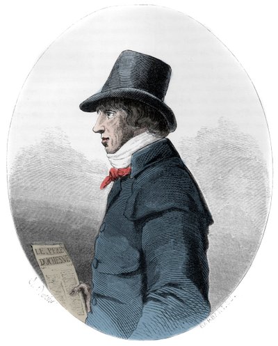 Portrait de Jacques-René Hébert (1757-1794), journaliste et homme politique français - Gravure de 1863 dans « Le Livre Rouge - Histoire De L