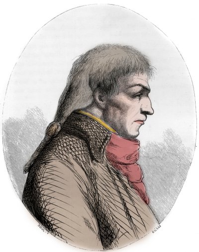 Portrait de Joseph Le Bon (1765-95) homme politique français - Portrait de Guislain François Joseph Le Bon (1765-1795), révolutionnaire français - Gravure de 1863 dans « Le Livre Rouge - Histoire De L