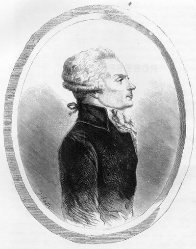 Portrait de Maximilien de Robespierre (1758-1794) politicien - Gravure de 1863 dans « Le Livre Rouge - Histoire De L
