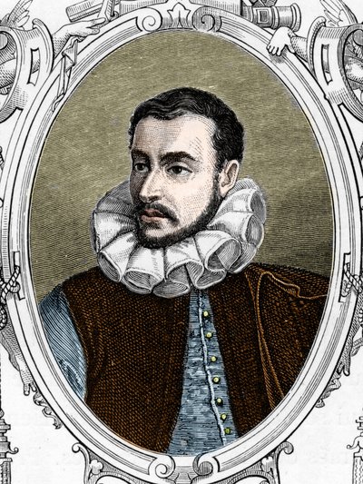 Portrait de Paolo Caliari dit Paolo Véronèse (1528-1588) peintre italien. Gravure de 1859 dans "Les galeries d