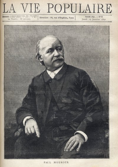 Portrait de Paul Meurice (1818-1905), écrivain français. Gravure dans « La vie populaire » - Anonymous Anonymous