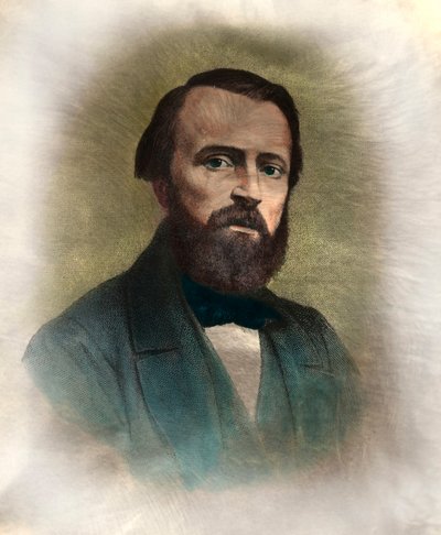 Portrait de Pierre Larousse (1817-1875) grammairien et lexicographe français. Gravure du 19ème siècle. Collection privée - Anonymous Anonymous