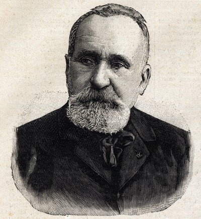 Portrait de Pierre Puvis de Chavannes (1824-1898) peintre français, alors président de la Société Nationale des Beaux-Arts. Gravure dans "Le Petit Parisien" - Anonymous Anonymous