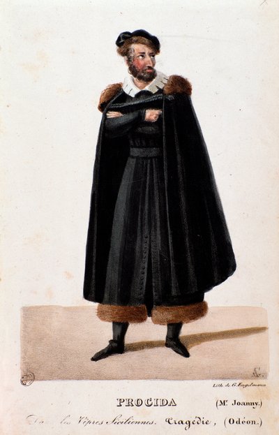 Portrait de Procida interprété par Joanny dans Les Vêpres siciliennes (I vespri siciliani) opéra de Giuseppe Verdi - Anonymous Anonymous