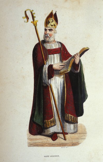 Portrait de Saint Augustin (354 - 430) gravure du 19ème siècle - Anonymous Anonymous