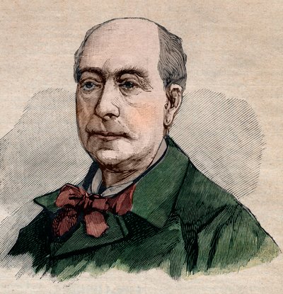 Portrait de Théodore de Banville (1823-1891), poète français. Gravure dans "Le petit Parisien" de 1891. Collection privée. - Anonymous Anonymous