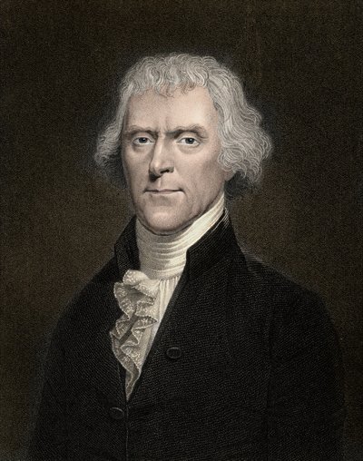 Portrait de Thomas Jefferson (1743-1826) Président des États-Unis de 1801 à 1809 - Anonymous Anonymous