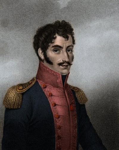 Portrait du politicien et militaire vénézuélien Simon Bolivar (1783-1830), président de la Colombie et du Pérou - Anonymous Anonymous