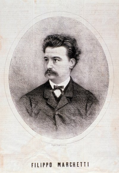 Portrait du compositeur italien Filippo Marchetti (1831-1902). Gravure. 19e siècle. Collection privée milanaise - Anonymous Anonymous