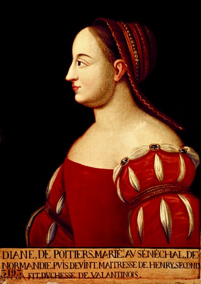 Portrait de la Duchesse de Valentinois Diane de Poitiers (1499-1566), favorite du roi Henri II de France - Anonymous Anonymous