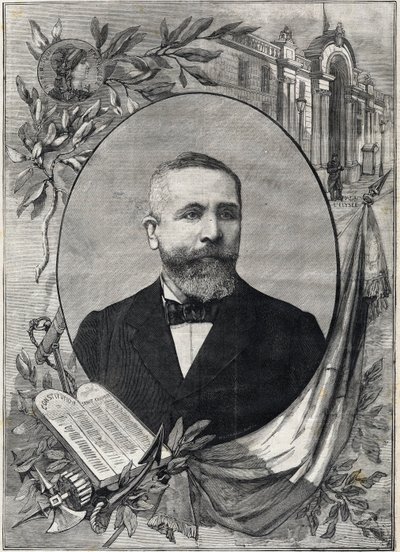 Portrait du nouveau président français Émile Loubet (1838-1929) élu le 18 février 1899. Gravure. Dans « Le Petit Parisien » - Anonymous Anonymous