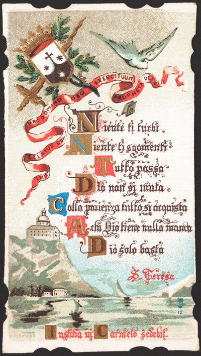 Prière adressée à Sainte Thérèse. Image pieuse. Carte postale. Début du 20e siècle. Collection privée - Anonymous Anonymous