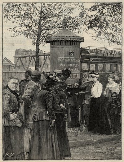 Hygiène publique : habitants de Paris utilisant une des fontaines d