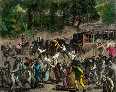 Retour de la famille royale à Paris après sa fuite à Varennes en 1791. Gravure. Collection privée - Anonymous Anonymous