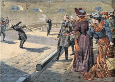 Les généraux russes Smyrnoff et Fock se battent en duel. Gravure du journal "Le Petit Parisien", 5/04/1908. Collection privée - Anonymous Anonymous