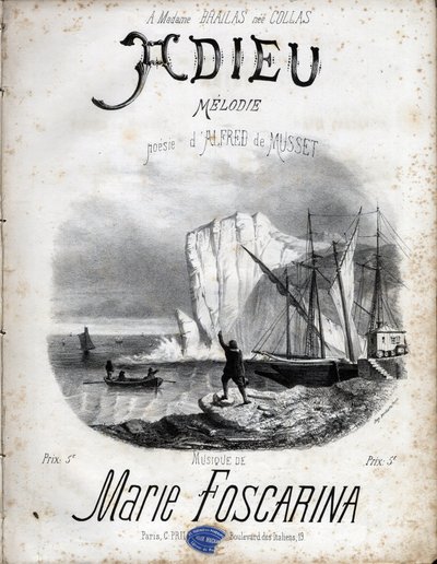 Partition de la mélodie « Adieu » par Marie Foscarina d