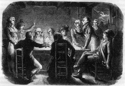 Conciliabule secret à Charenton - Conspiration de Charenton mai 1793 - Les Girondins accusent Georges Jacques Danton de conspirer avec la Commune de Paris (étaient présents lors de la réunion Georges Danton, Maximilien de Robespierre, Claude Basire, Franço - Anonymous Anonymous