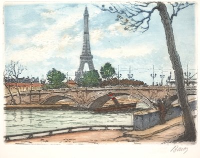 Seine et Tour Eiffel (eau-forte) - Anonymous Anonymous