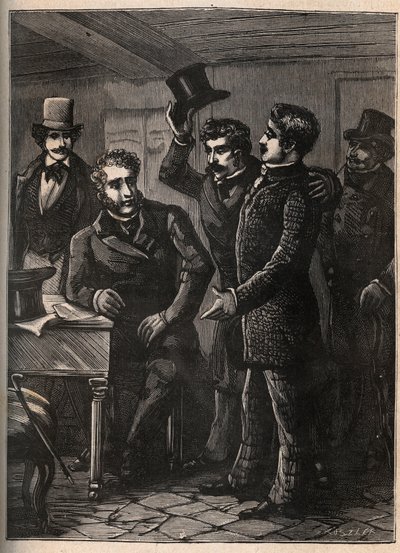 Le sergent Charles Goubin (1798-1822) est arrêté par Eugène-François Vidocq - gravure dans Les quatre sergents de La Rochelle grand récit historique et dramatique par Jules Beaujoint - vers 1900 - Anonymous Anonymous