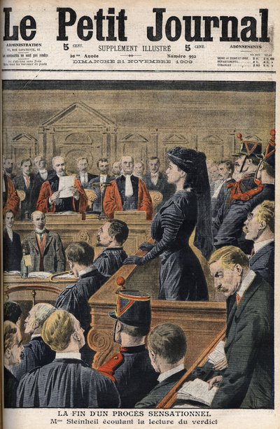Affaire Steinheil : Marguerite Steinheil (1869-1954) écoutant la lecture du verdict - Le Petit Journal, novembre 1909 - Anonymous Anonymous