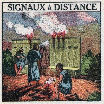 Télégraphe: signaux lumineux à distance utilisés par les Grecs de l