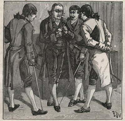 Test du faux diamant brésilien par John Mawe (1764-1829) minéralogiste britannique. Gravure de 1885 dans « Les arts et métiers illustrés » par Adolphe Bitard - Anonymous Anonymous